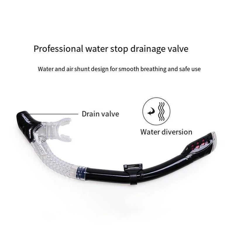 Fully Dry Diving Snorkel Equipment Adults Silicone Breathing Apparatus Swimming Waterproof Snorkel Anti-Wave Breathing Tube