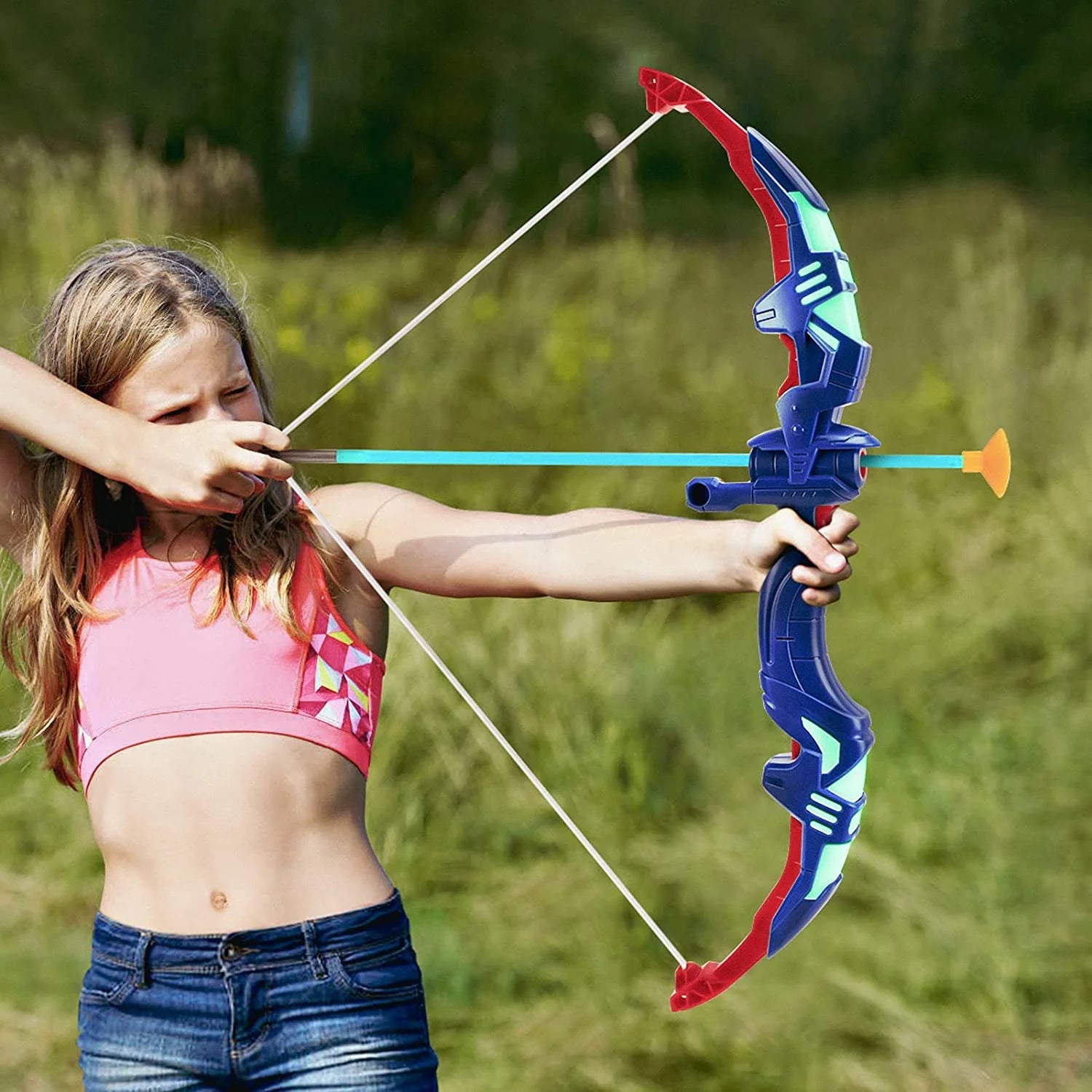 2 Pack Bow and Arrow for Kids with LED Flash Lights