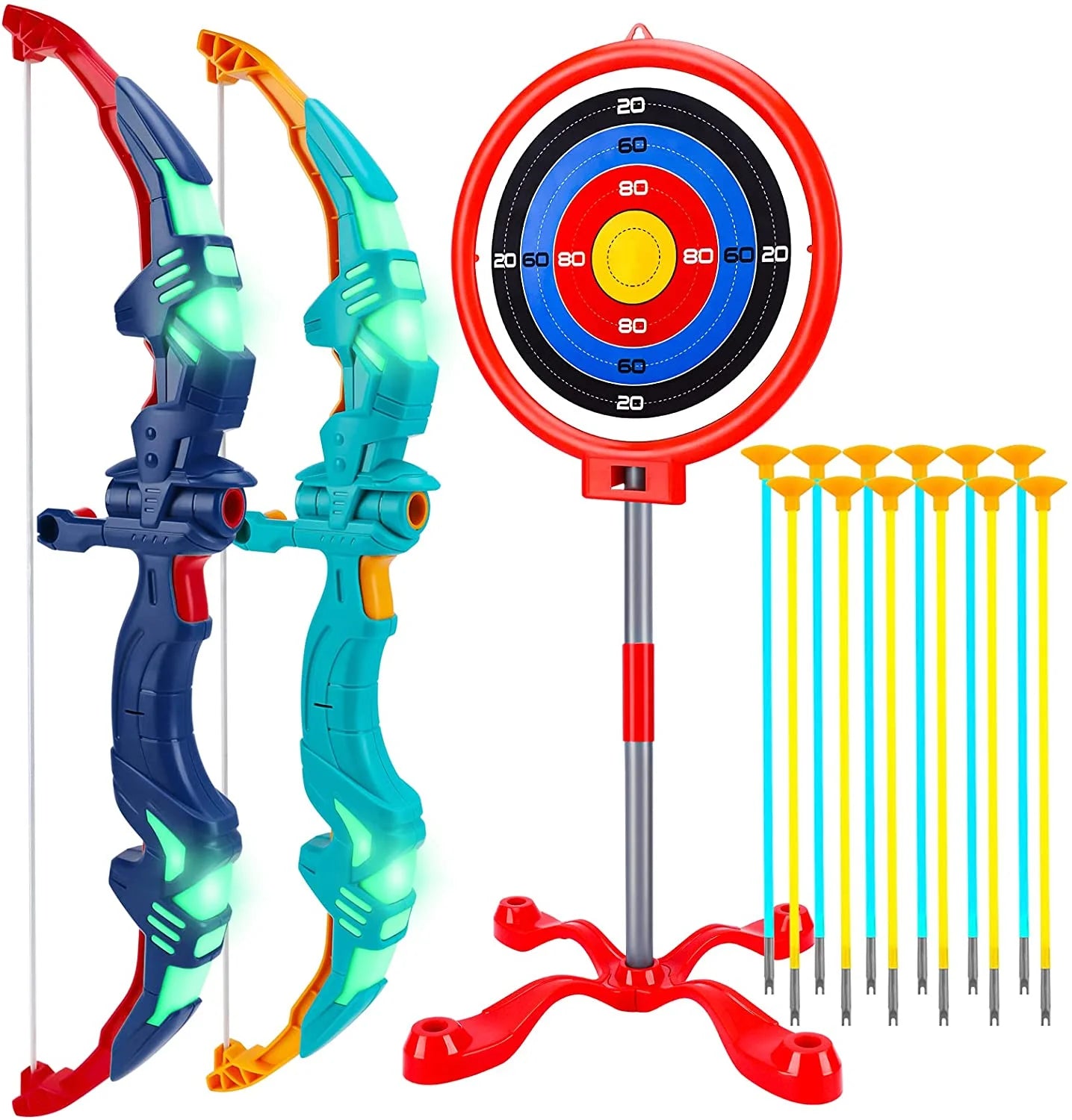 2 Pack Bow and Arrow for Kids with LED Flash Lights